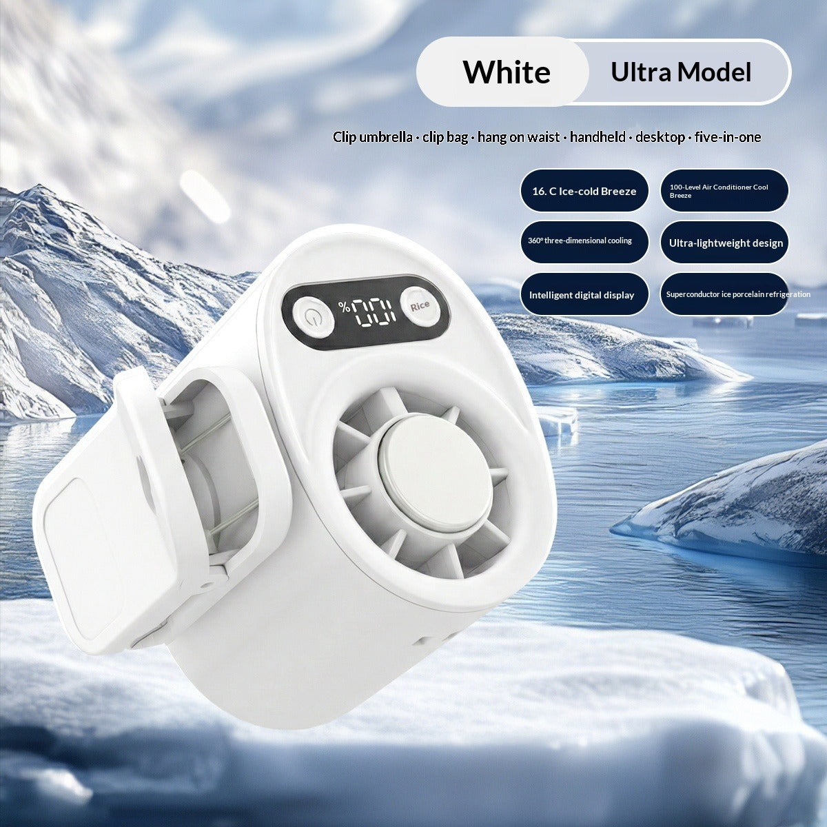Ice-Pack Waist-Hanging Semiconductor Cooling Mini USB Fan