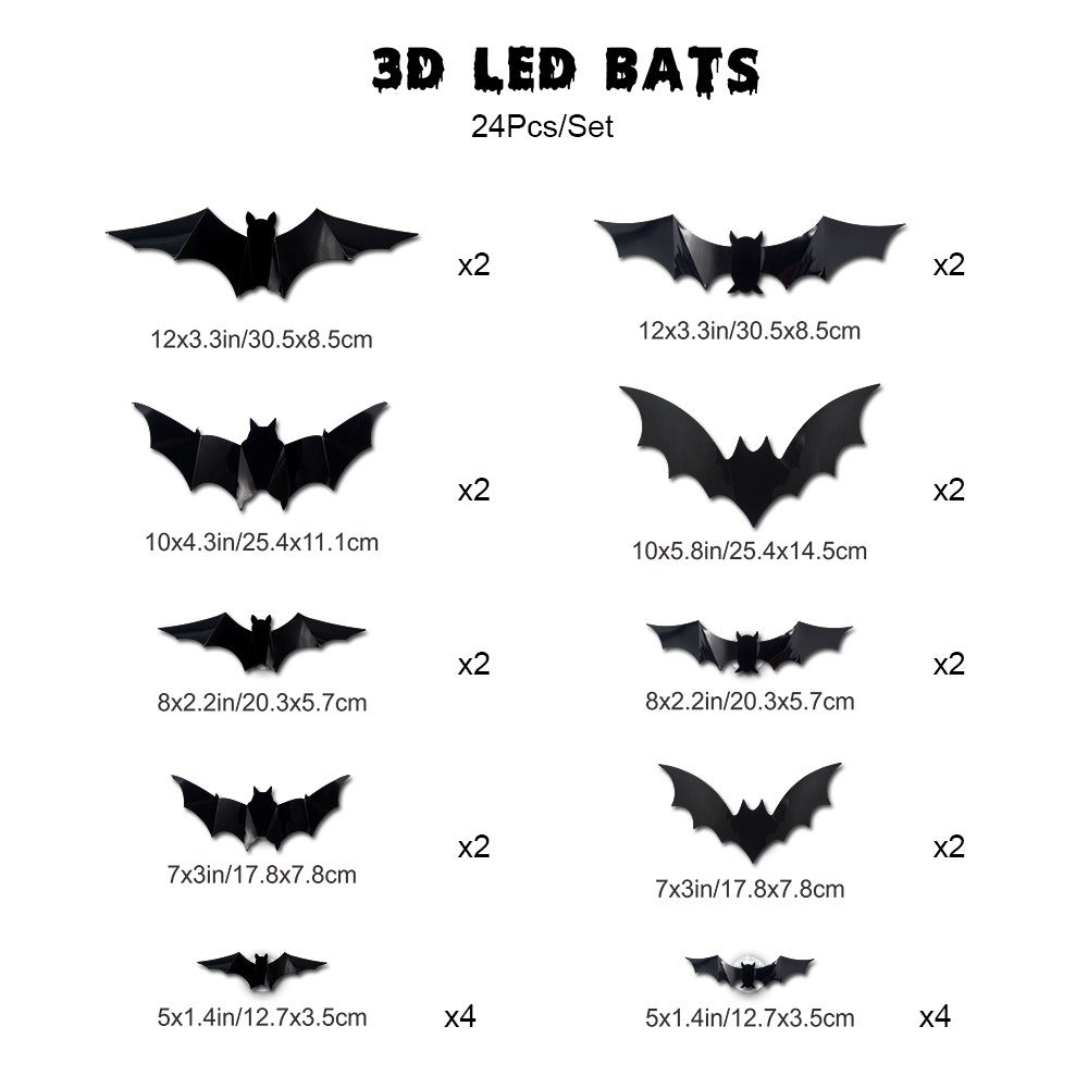 Halloween LED Bat & Spider Night Light Set