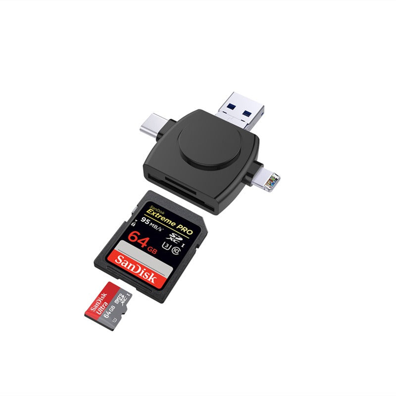 4-in-1 SD/Micro SD Card Reader for iPhone/iPad/Android