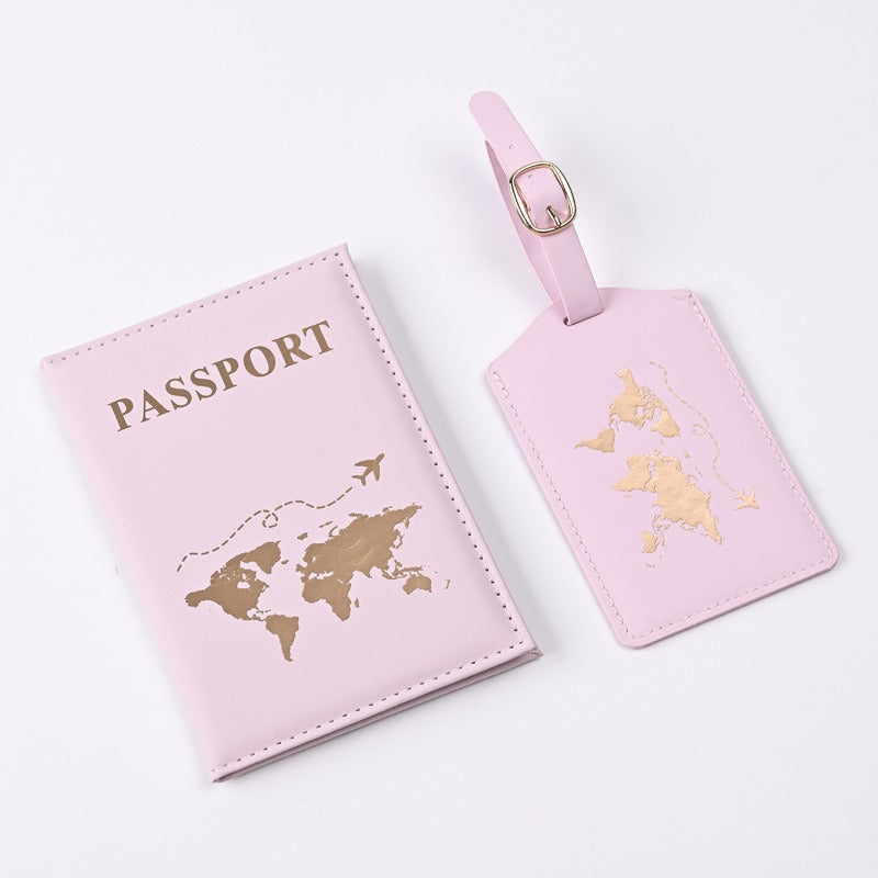 PU Map Gilding Passport Cover