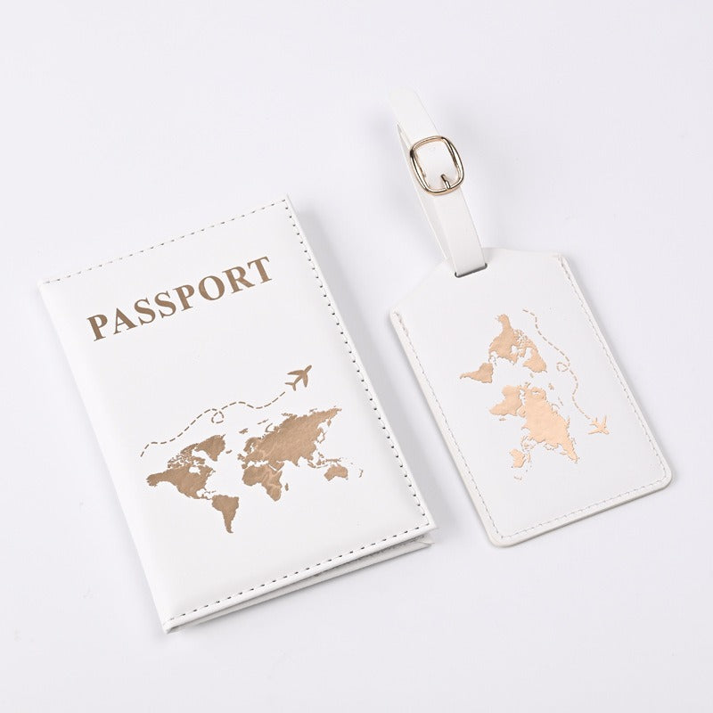 PU Map Gilding Passport Cover