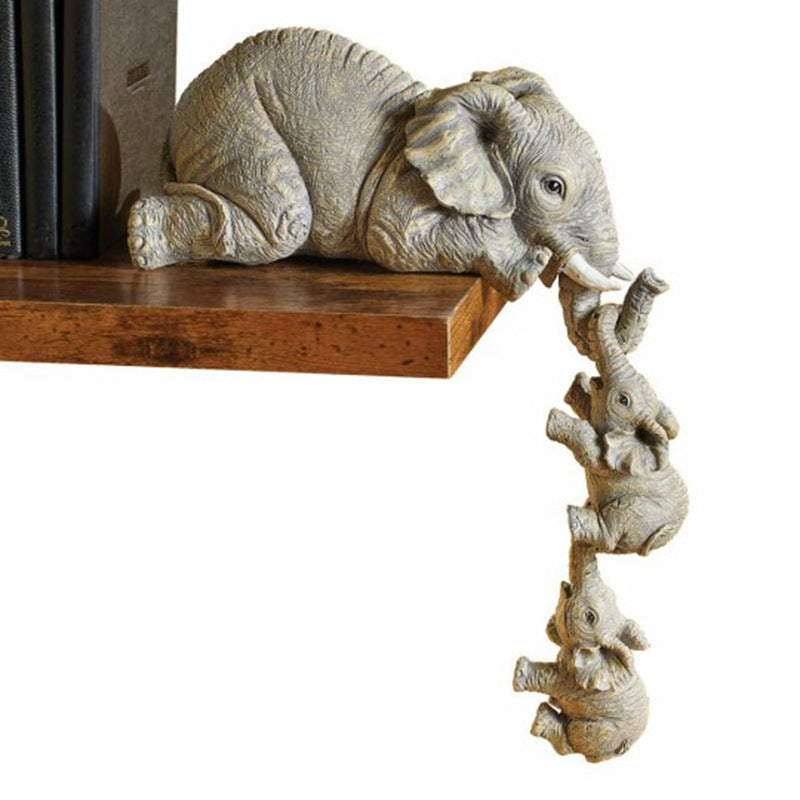 Mini Elephant Resin Decor for Creative Home Garden