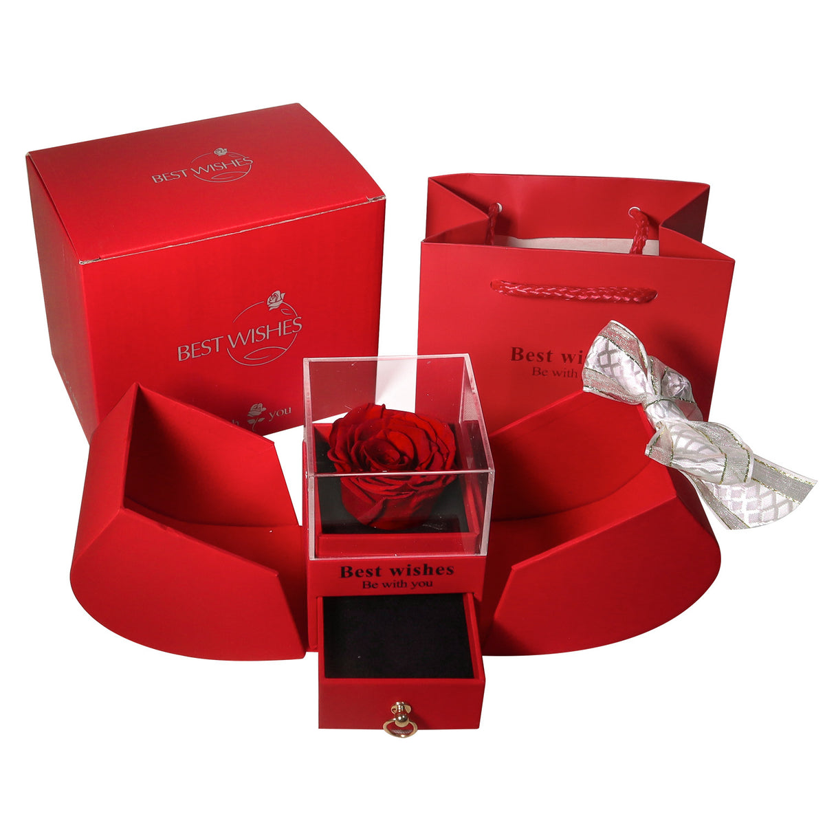 Amazon Preserved Flower Jewelry Box with Necklace