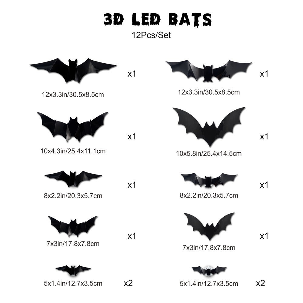 Halloween LED Bat & Spider Night Light Set