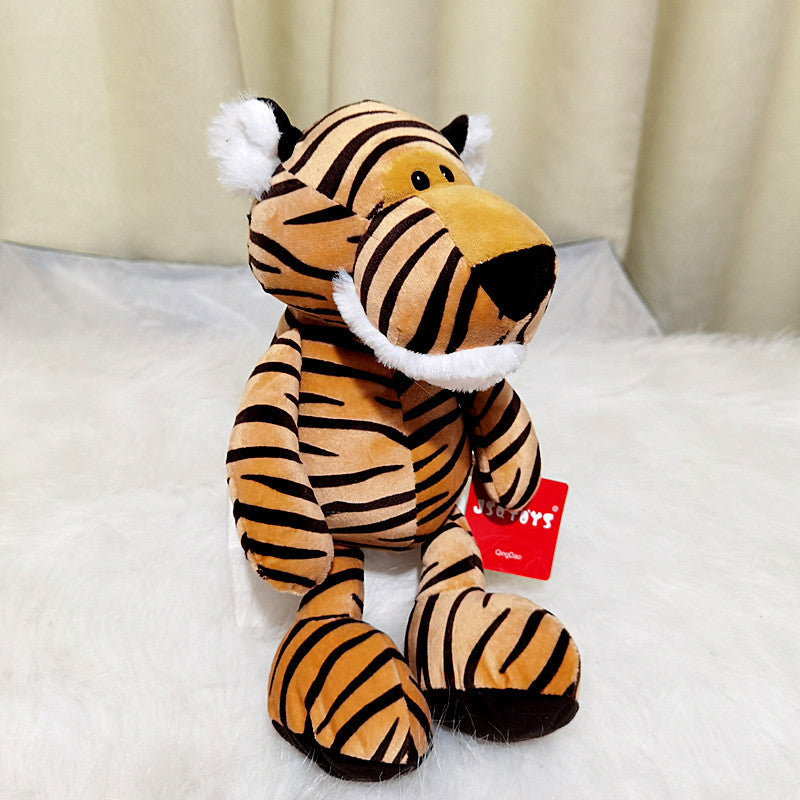 Forest Animal Plush Toys: Lion, Elephant, Tiger, Monkey, Deer