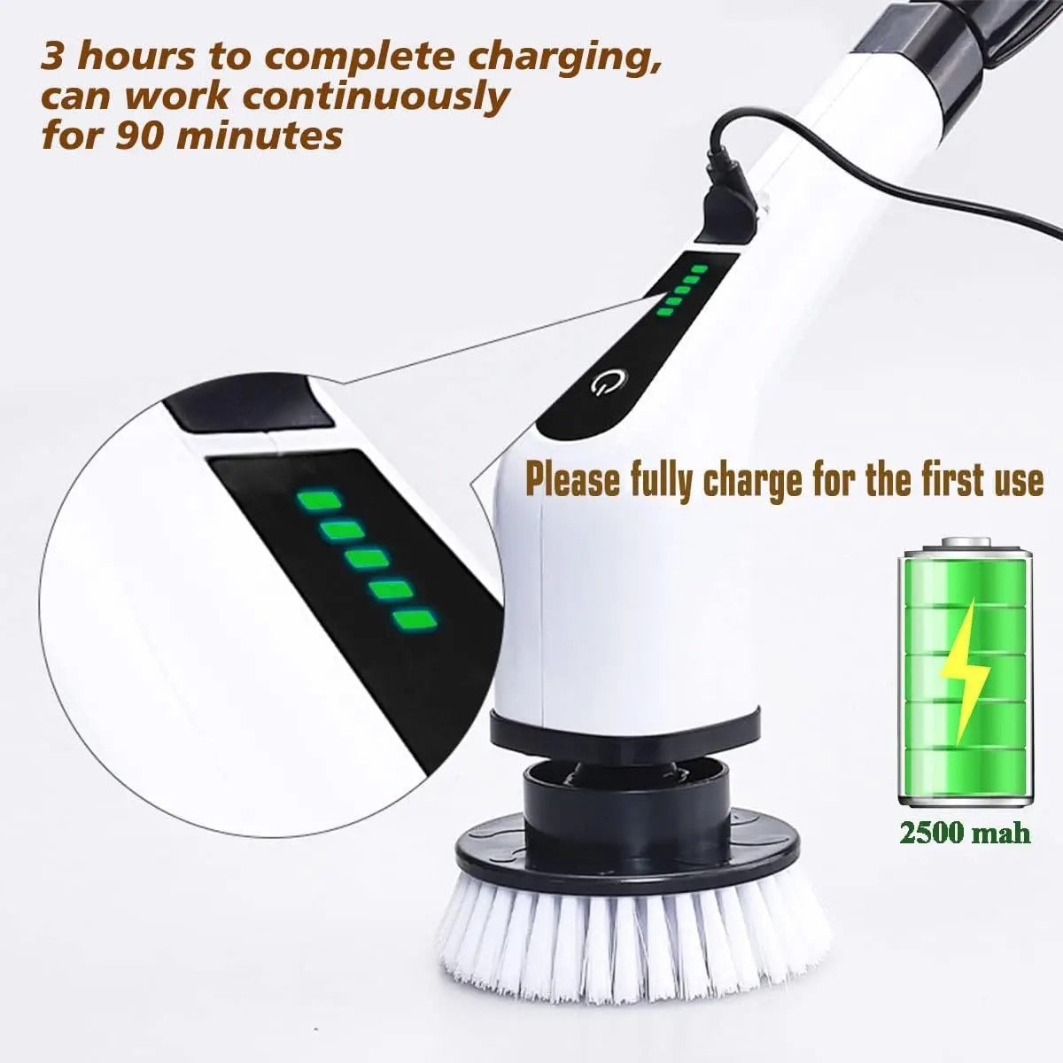 Rechargeable Cordless Spin Scrubber 9-IN-1