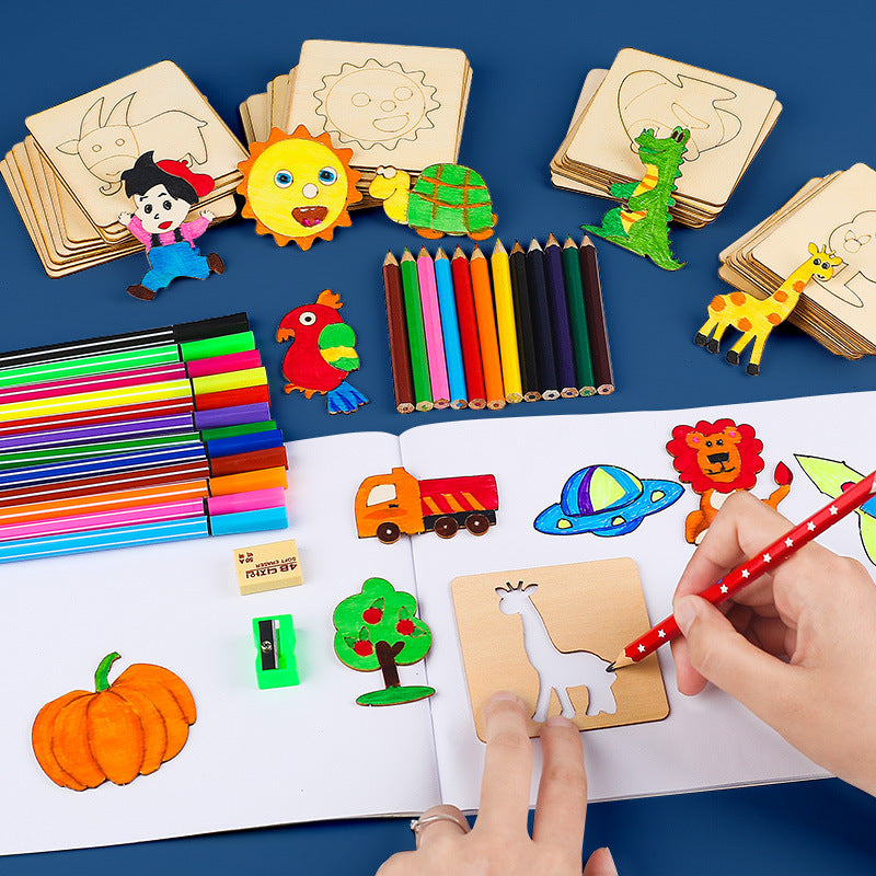 Hollow Painting Template Tool Set for Kids' Learning
