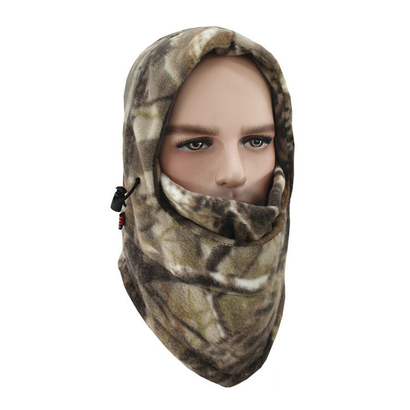 Winter Outdoor Camouflage Multi-Function Fleece Hood