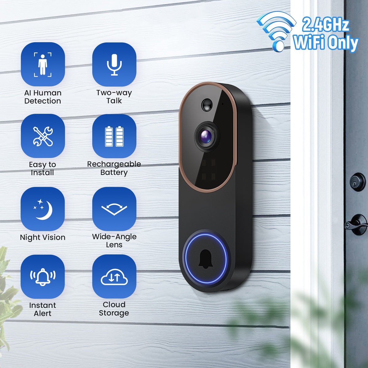 Smart Outdoor Wireless Doorbell Camera
