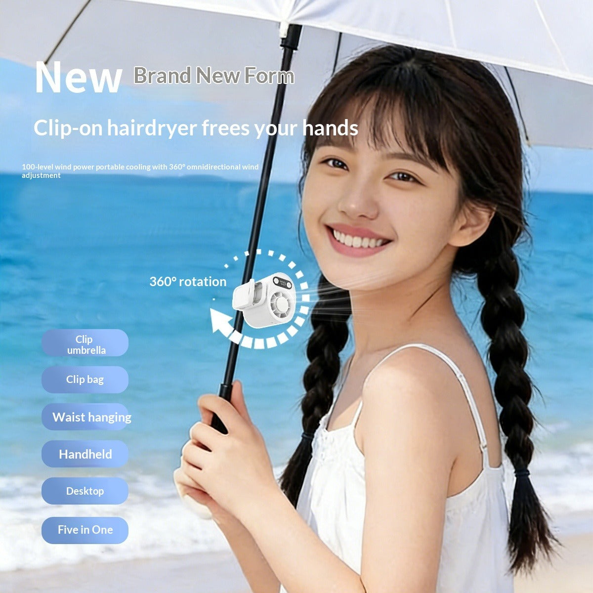 Ice-Pack Waist-Hanging Semiconductor Cooling Mini USB Fan