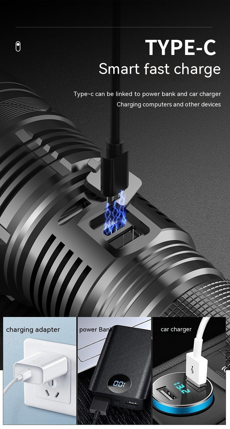White Laser High-power Outdoor Flashlight