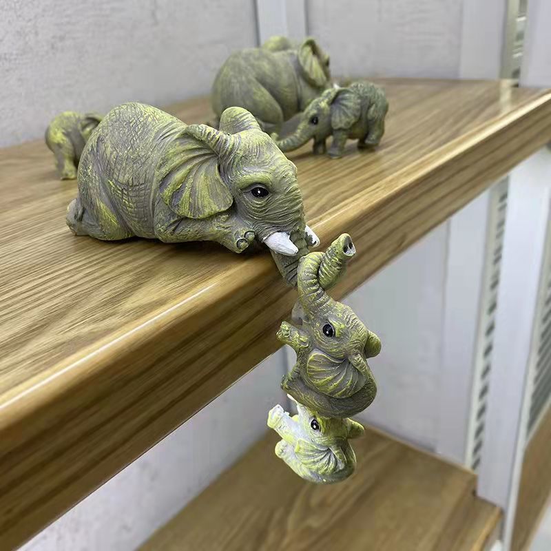 Mini Elephant Resin Decor for Creative Home Garden