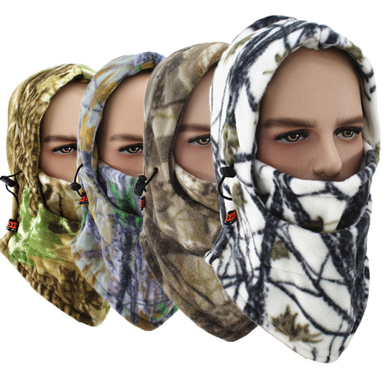Winter Outdoor Camouflage Multi-Function Fleece Hood