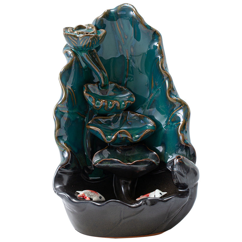 Lotus Leaf Incense Burner Home Decor for Living Room