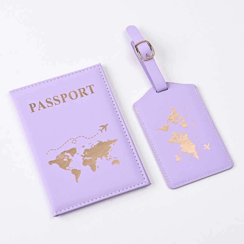 PU Map Gilding Passport Cover