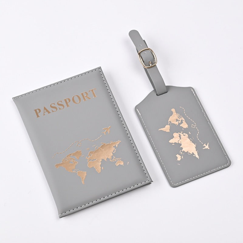 PU Map Gilding Passport Cover