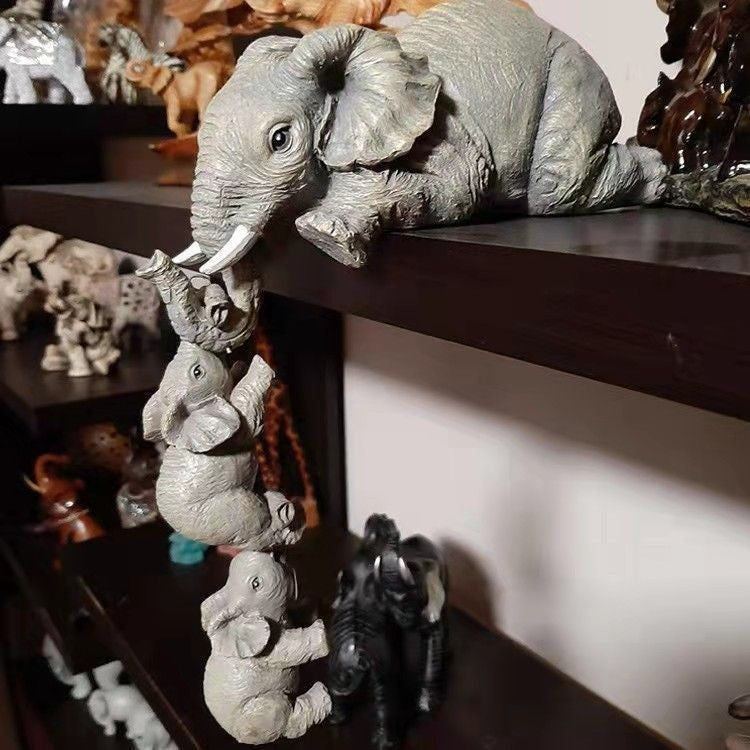 Mini Elephant Resin Decor for Creative Home Garden