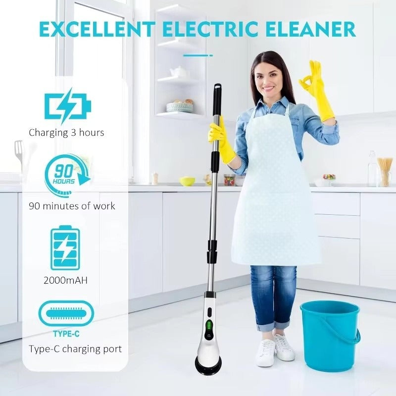 Rechargeable Cordless Spin Scrubber 9-IN-1