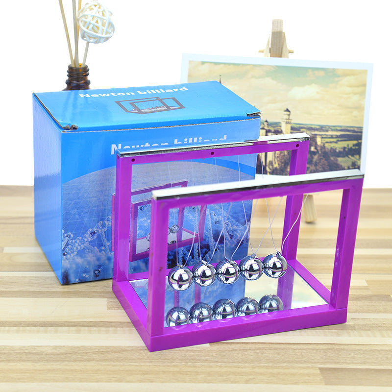 Colorful Newton's Cradle with Mirror - Creative Stress Reliever
