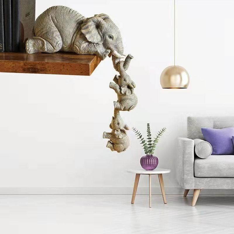 Mini Elephant Resin Decor for Creative Home Garden