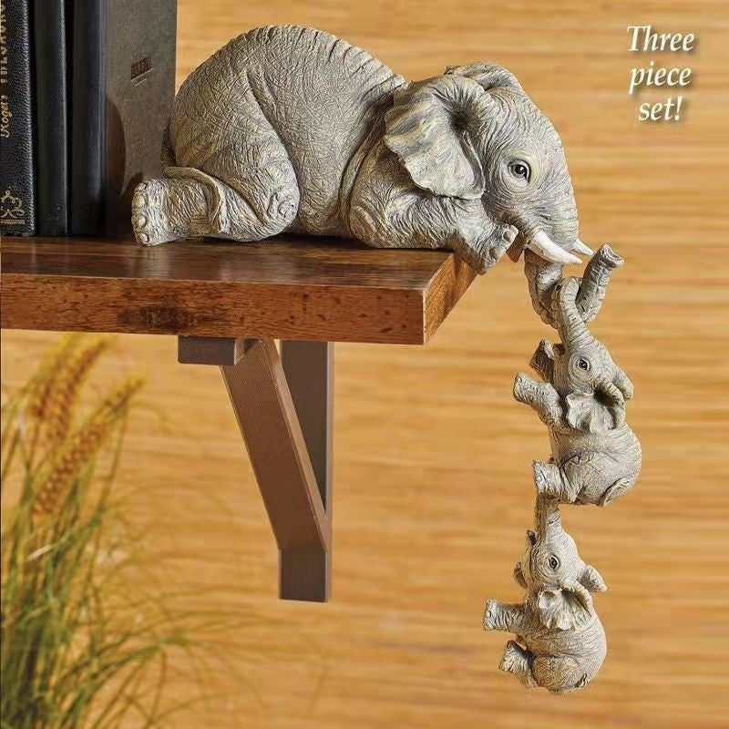 Mini Elephant Resin Decor for Creative Home Garden