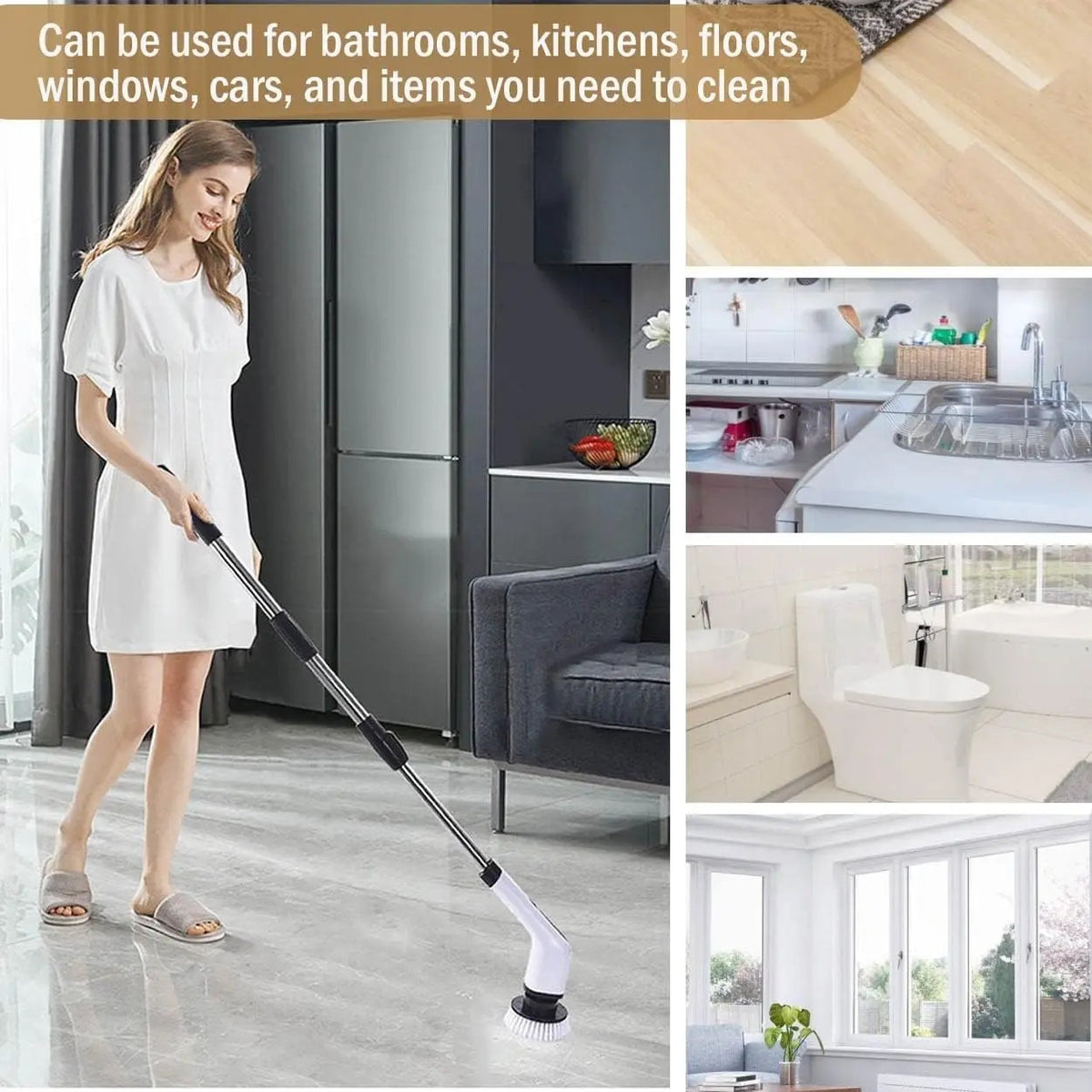 Rechargeable Cordless Spin Scrubber 9-IN-1