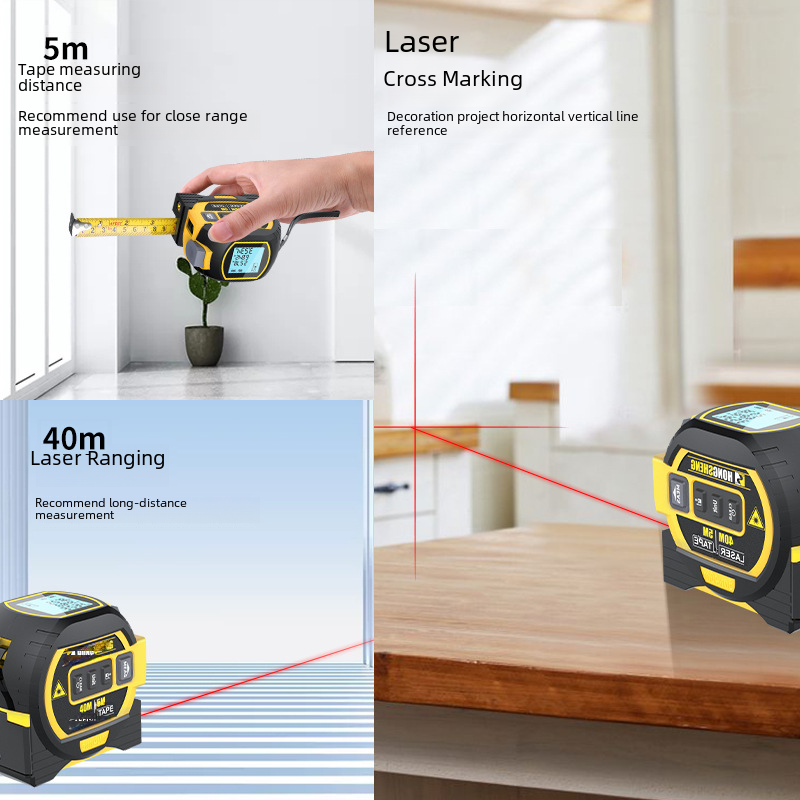 High Precision 3-in-1 Laser Distance Measure 5m