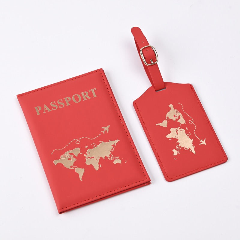 PU Map Gilding Passport Cover