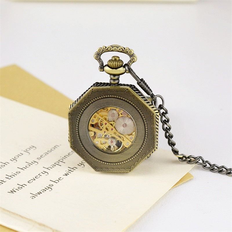 Luxury Hollow Pocket Watch with Vintage Roman Numerals