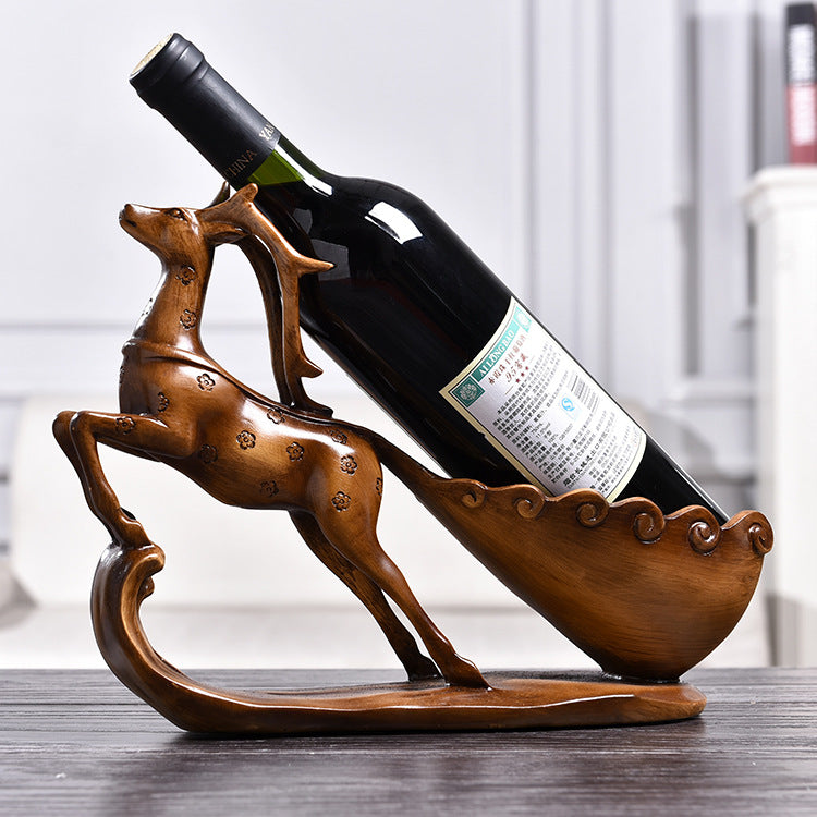 Modern European Style Deer Wine Rack for Home Decor