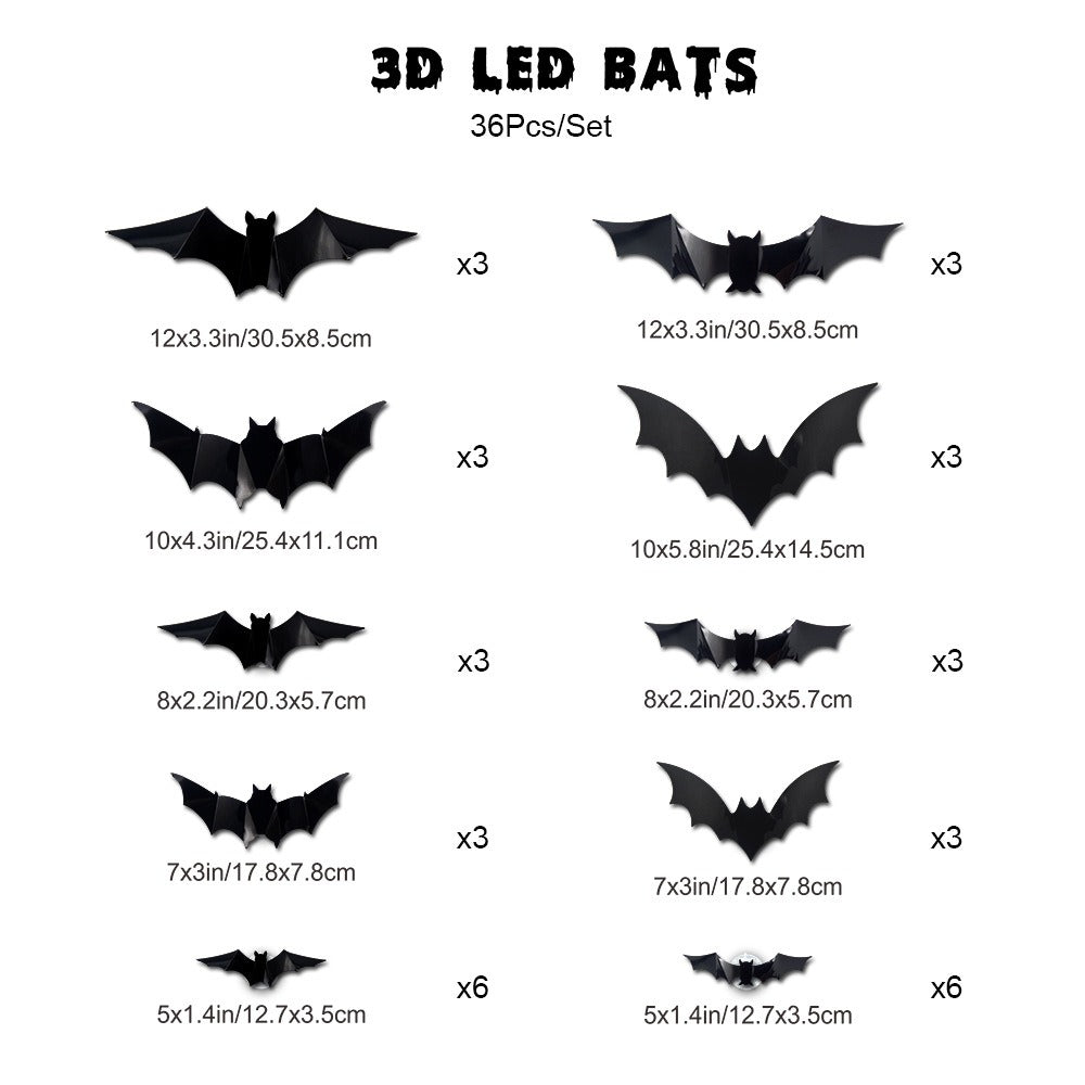 Halloween LED Bat & Spider Night Light Set