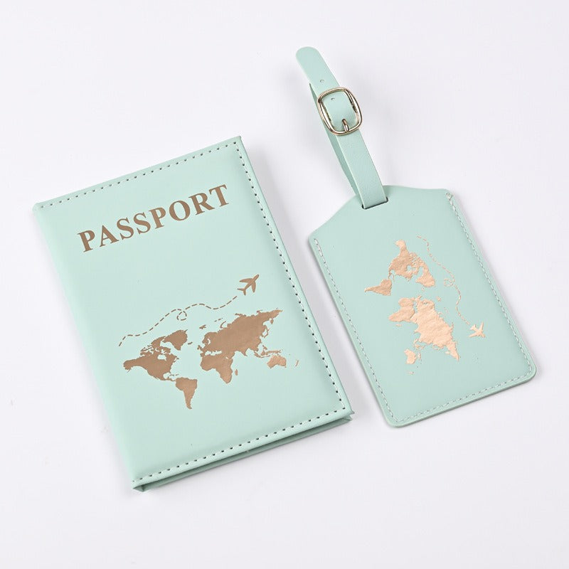 PU Map Gilding Passport Cover