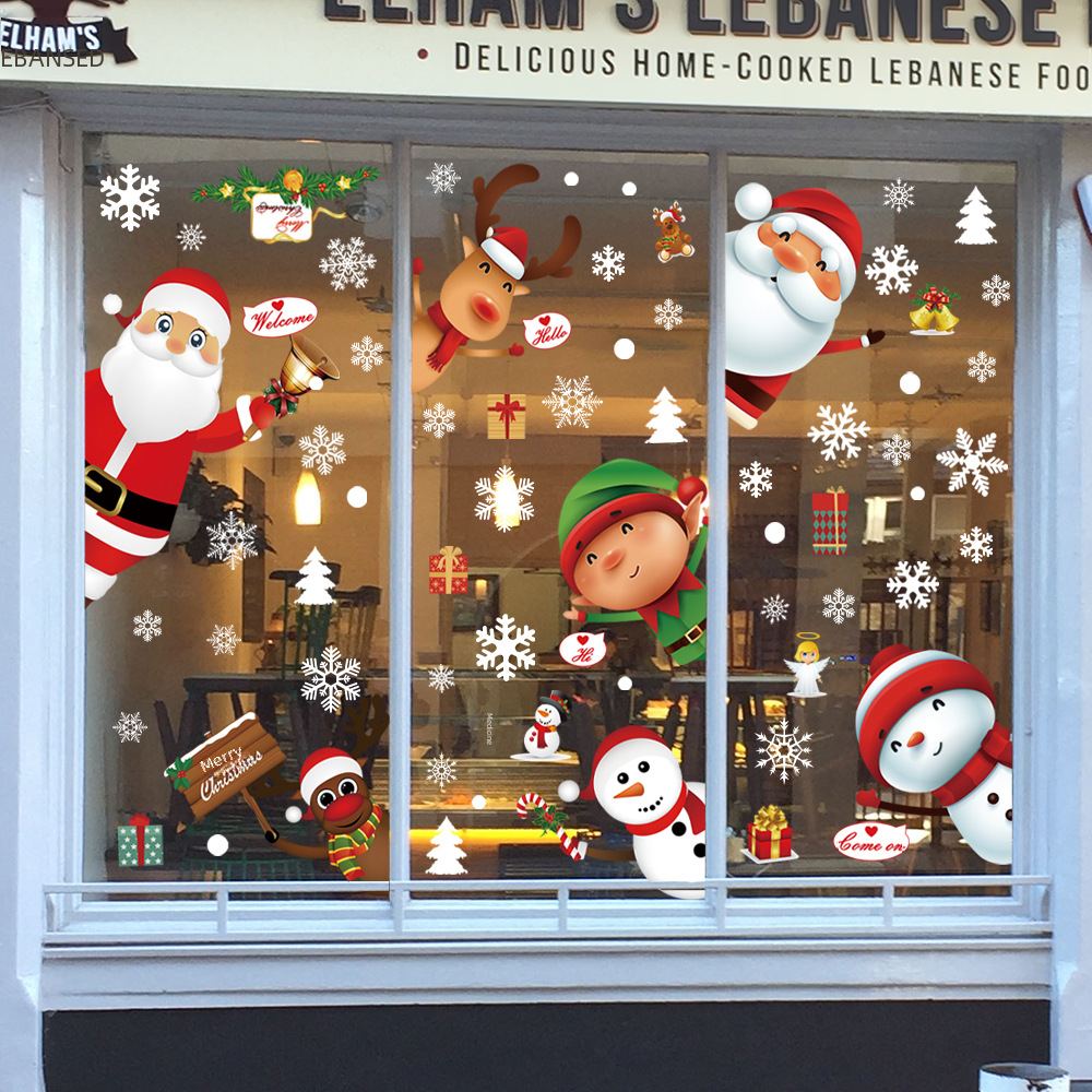 Christmas Window Stickers - Santa, Snowman, Reindeer