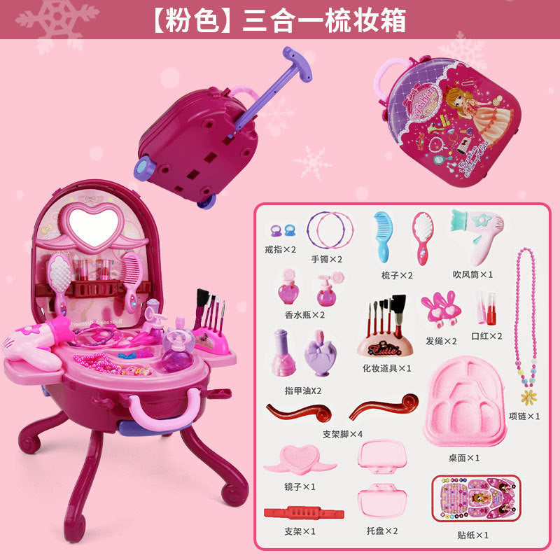 Cross-Border Dollhouse Set with Toy Vanity for Kids
