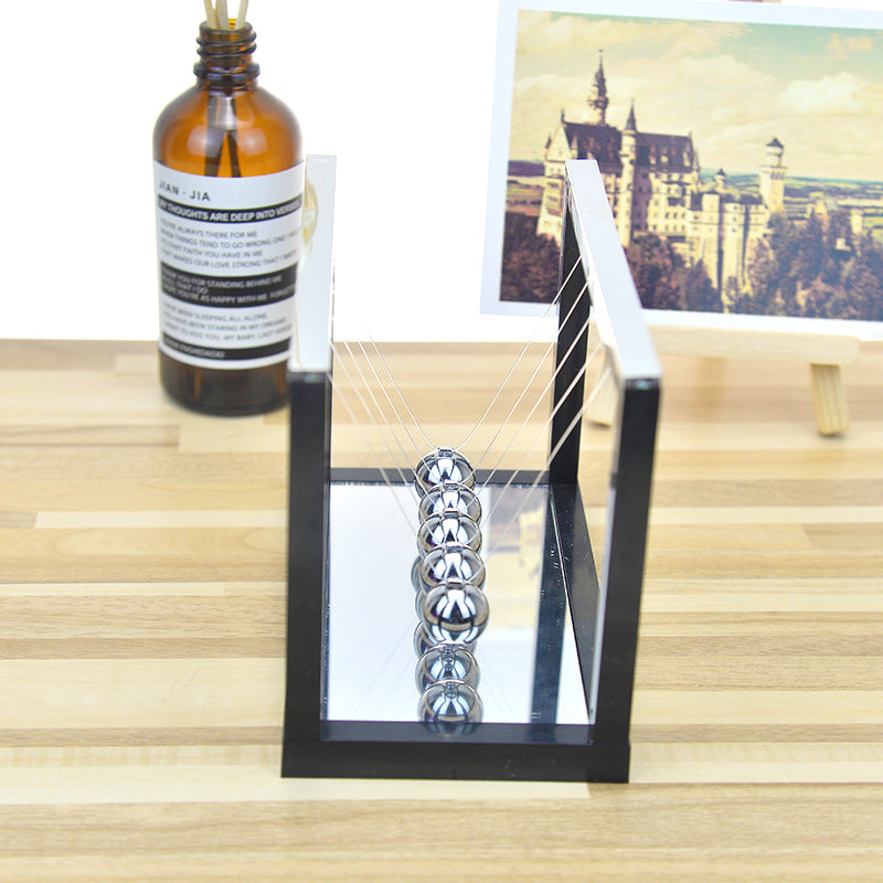 Colorful Newton's Cradle with Mirror - Creative Stress Reliever