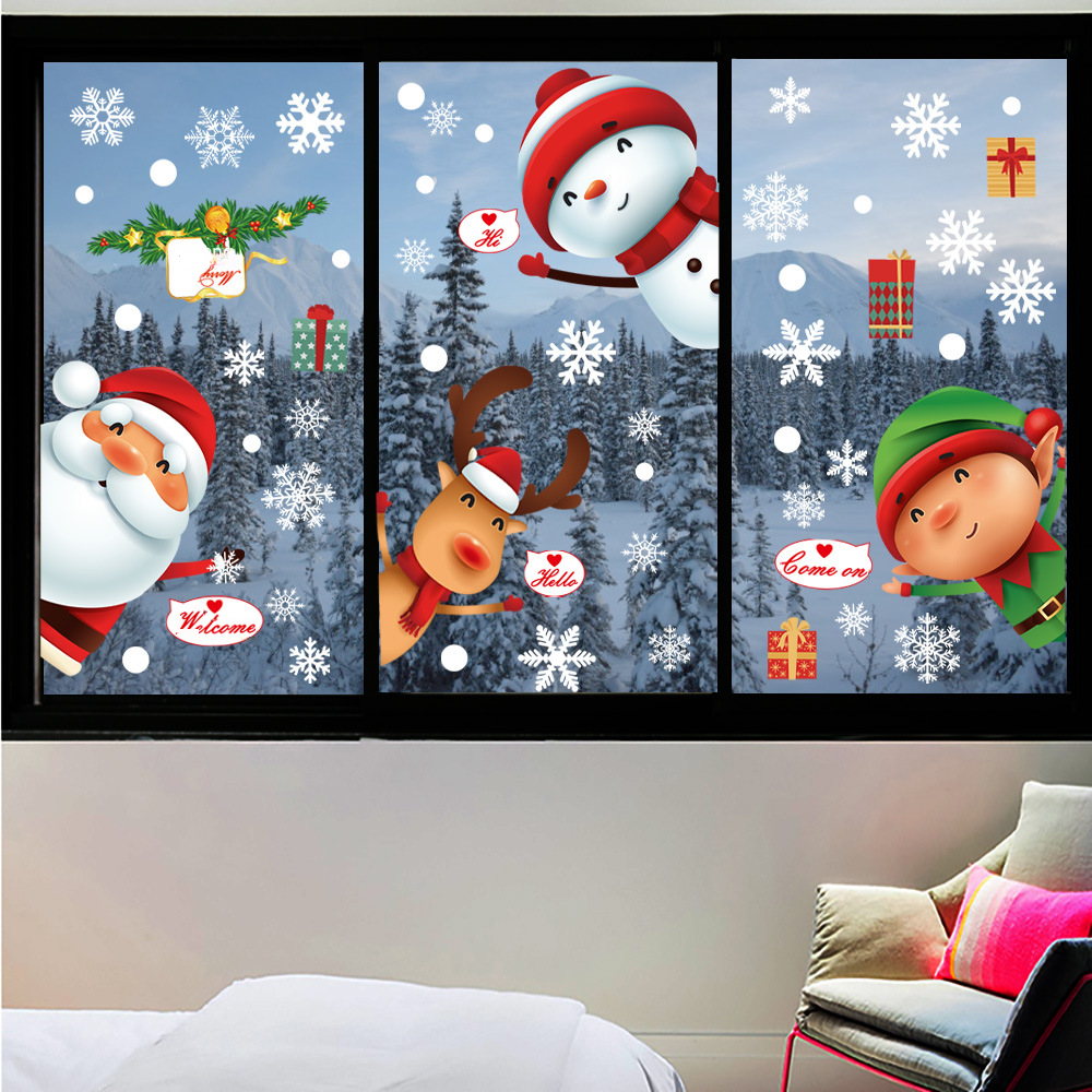 Christmas Window Stickers - Santa, Snowman, Reindeer