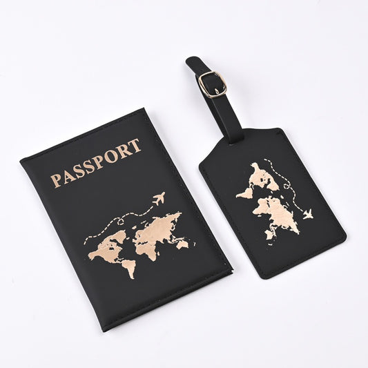 PU Map Gilding Passport Cover
